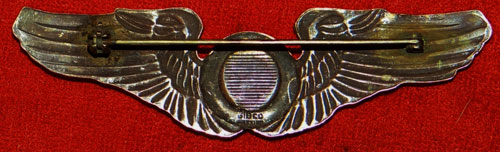 Post War Made "Observer" 3 inch Pin Back Wing