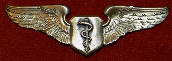 USAF Vietnam Period Sterling 3 inch "Flight Surgeon" Clutch Back Wing by "Meyer"