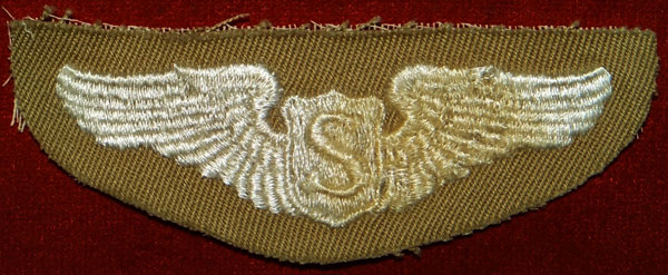 WW II Cloth 3 inch "SERVICE PILOT" Wing