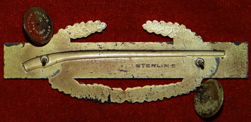 WW II Sterling Clutch Back "COMBAT INFANTRYMAN" Badge