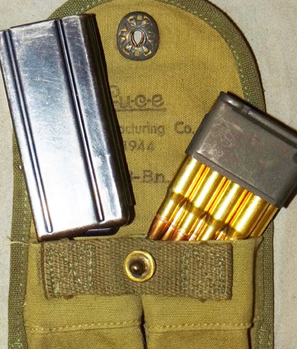 U.S. WW II M-43/44 M-1 Carbine & M-1 Garand Clip Pouch