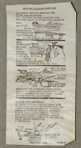 M15 U.S. WW II Grenade Launcher Sight