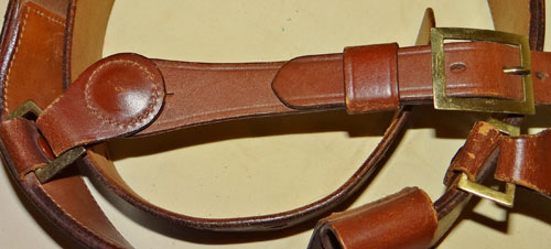 WW II U.S. Army Officers Sam Brown Belt with Cross Strap and Sword Hanger