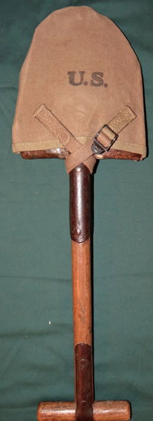 WW II U.S. M-1910 Intrenching Shovel with 1942 Dated Web Carrier