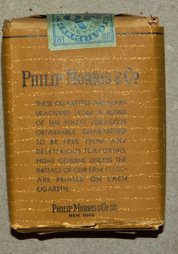 WW II Pack of Cigarettes "Philip Morris"