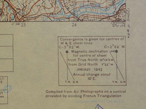 WW II U.S. Paper Map of "Cherbourg" France