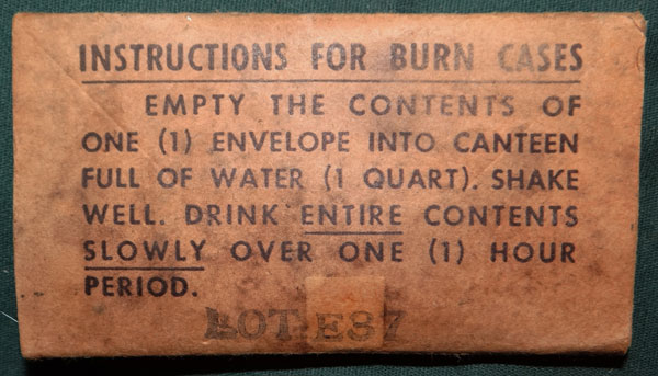 WW II First Aid Packet for Burns