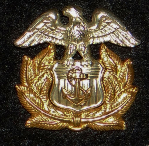 WW II U.S. Maritime Service Officer Garrison Cap Insignia