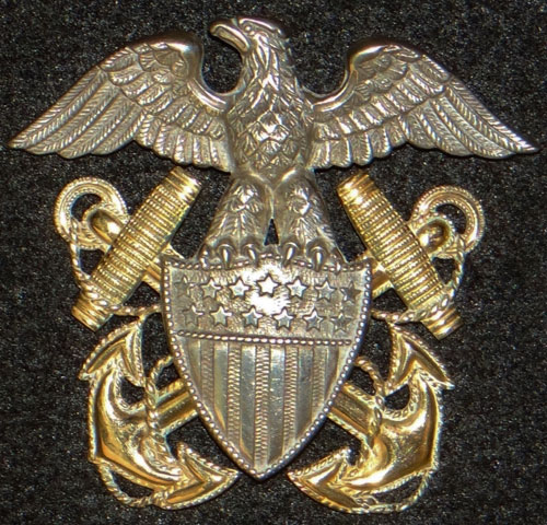 WW II U.S. Navy Officer Visor Hat Insignia