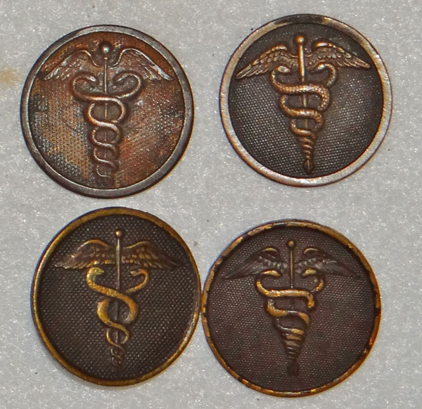 WW I U.S. Army Medical Type I Enlisted Collar Disks