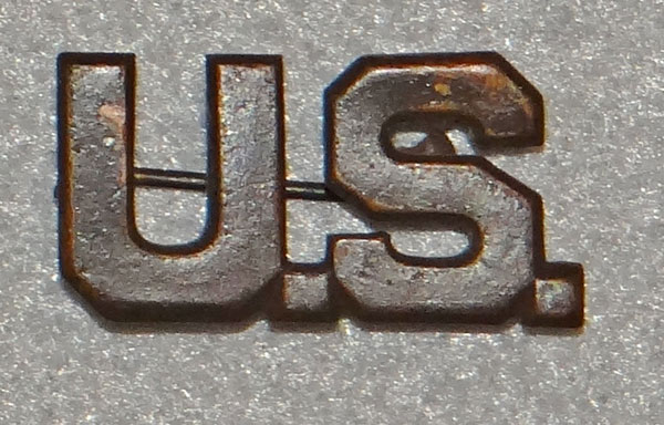 WW I U.S. Army Officer "U.S." Collar Insignia