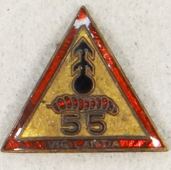 WW II Enamel 55th Coast Artillery. "D.I."