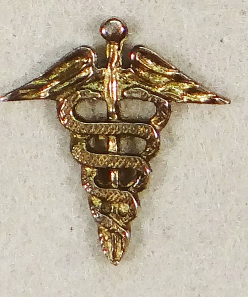 WW II Army Medical Corps STERLING Officer Collar Insignia