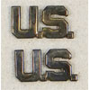 WW II Army Officer Sterling "U.S." Collar Insignia