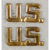 WW II Army Officer Screw Back "U.S." Collar Insignia