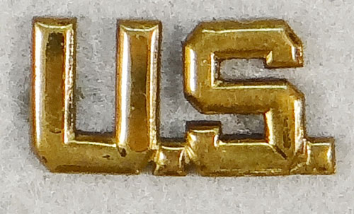 WW II Army Screw Back Officer "U.S." Collar Insignia