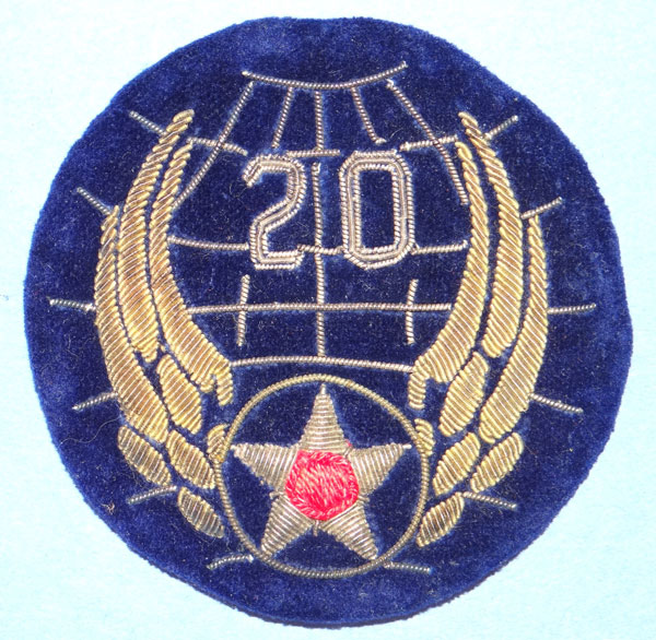 Theater Made Bullion WW II 20th Army Air Force Patch