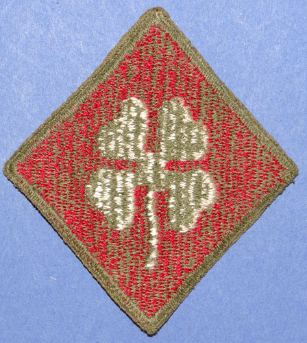 Green Backed WW II 4th Army Patch