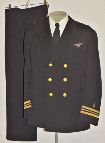 Named WW II U.S. Navy "LCDR" Dark Blue Coat with Trousers with Bullion Flight Surgeon Wings