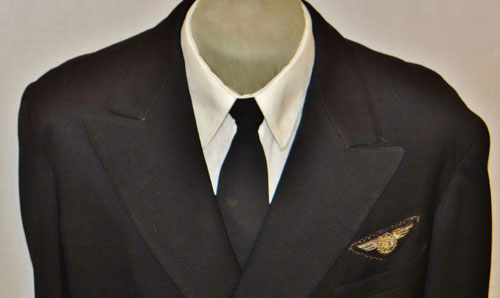 Named WW II U.S. Navy "LCDR" Dark Blue Coat with Trousers with Bullion Flight Surgeon Wings