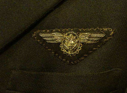 Named WW II U.S. Navy "LCDR" Dark Blue Coat with Trousers with Bullion Flight Surgeon Wings