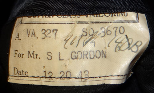 Named WW II U.S. Navy "LCDR" Dark Blue Coat with Trousers with Bullion Flight Surgeon Wings