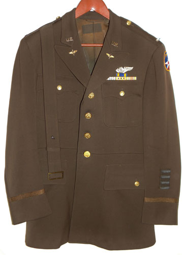 WW II 7th Army Air Force Officer Service Coat with "Bombardier" Wing