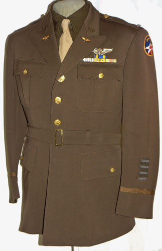 WW II 7th Army Air Force Officer Service Coat with "Bombardier" Wing