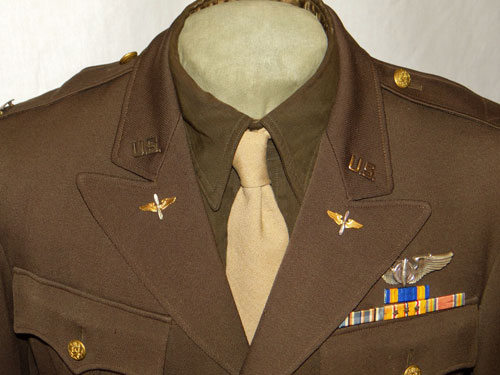 WW II 7th Army Air Force Officer Service Coat with "Bombardier" Wing