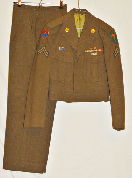 Korean War U.S. Army Ike Jacket & Trousers with Bullion Shoulder