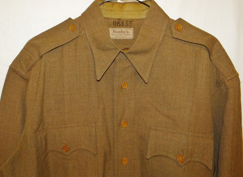 Named WW II U.S. Army Officer OD Wool Shirt