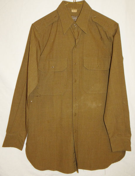 WW II U.S. Army Officer OD Wool Shirt - Jessen's Relics Military ...