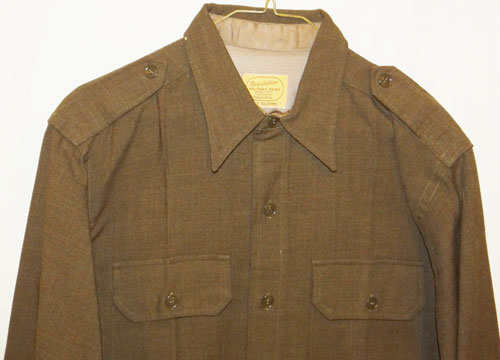 WW II U.S. Army Officer OD Wool Shirt